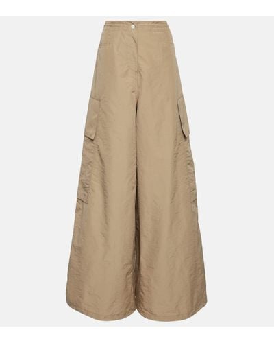 Palm Angels Oversized Cargo Pants - Natural