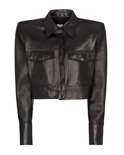 Magda Butrym Cropped Leather Jacket in Black - Lyst