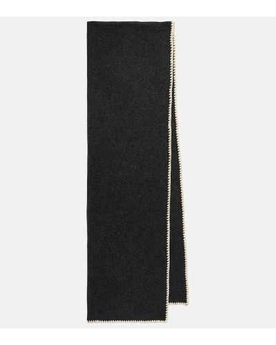 Totême Embroidered Wool And Cashmere Scarf - Black