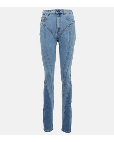 Mugler High-Rise Skinny Jeans - Blau