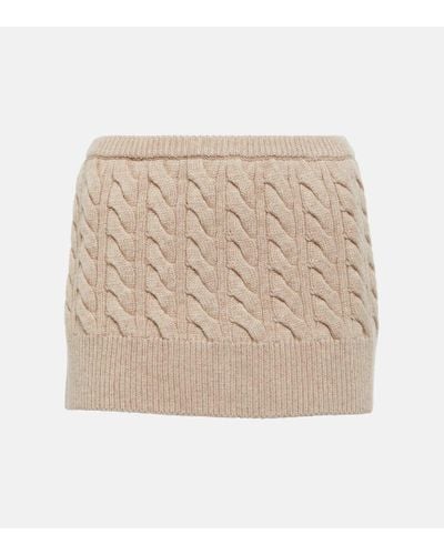 Christopher Esber Low-rise Wool And Cashmere Miniskirt - Natural