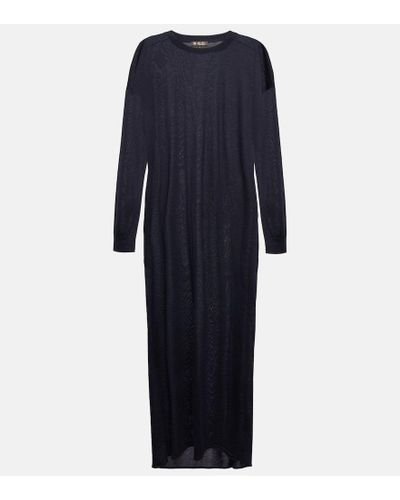 Loro Piana Cashmere And Silk Midi Dress - Blue