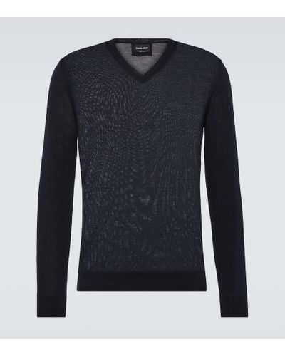 Giorgio Armani Virgin Wool Sweater - Blue
