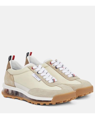 Thom Browne Sneakers Tech Runner aus Veloursleder - Weiß