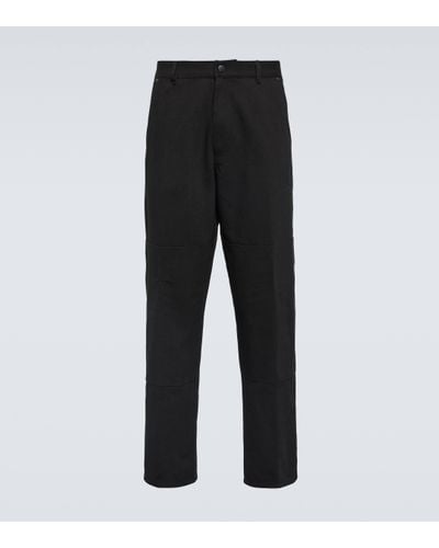Moncler Embroidered Logo Canvas Trousers - Black