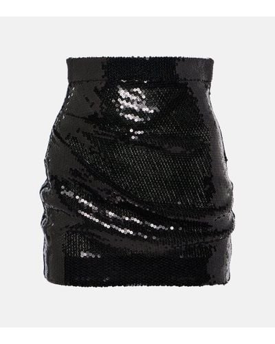 Alex Perry High-rise Sequined Miniskirt - Black