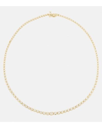 STONE AND STRAND Halskette Let It Slide aus 10kt Gelbgold mit Diamanten - Natur