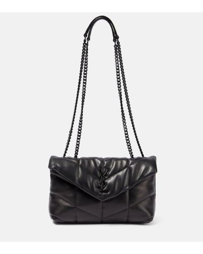 Saint Laurent Puffer Toy Leather Shoulder Bag - Black