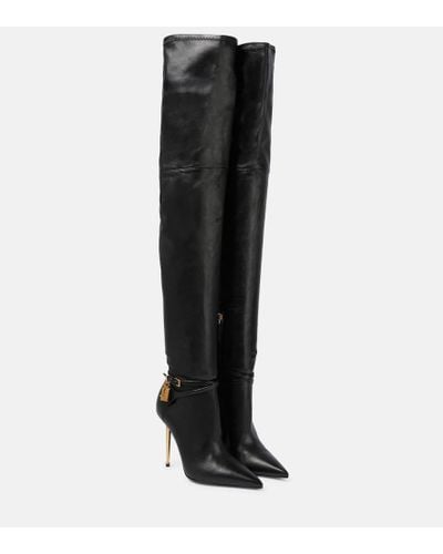 Tom Ford Overknee-Stiefel T Screw aus Leder - Schwarz