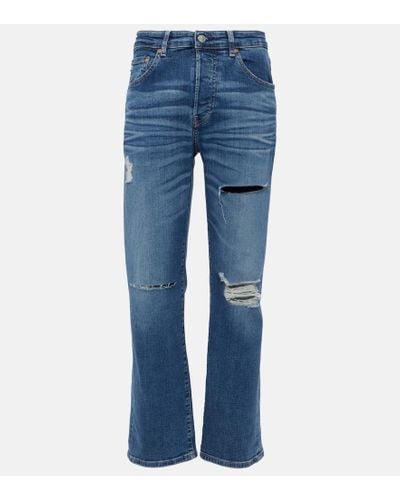 AG Jeans Mid-Rise Straight Jeans American - Blau