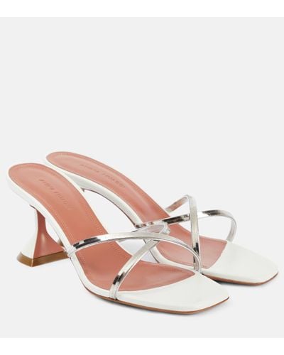 AMINA MUADDI Henson 70 Chain-detail Leather Sandals - Pink