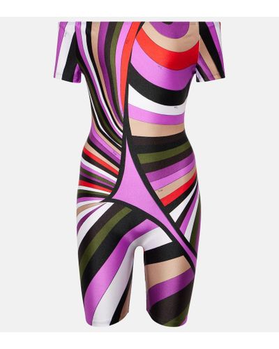 Emilio Pucci Body con estampado Marmo - Morado