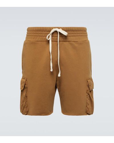 Les Tien Cotton Jersey Cargo Shorts - Brown