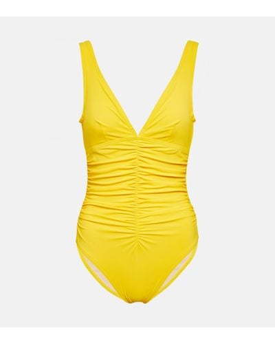 Karla Colletto Smart V-neck Swimsuit - Yellow