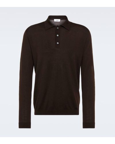 Lardini Wool, Silk, And Cashmere Polo Sweater - Black