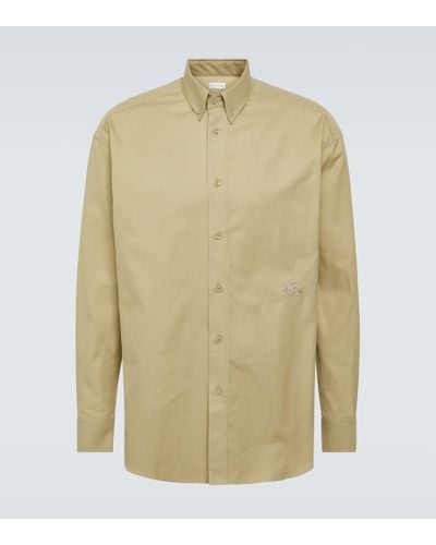 Burberry Ekd Cotton Oxford Shirt - Natural