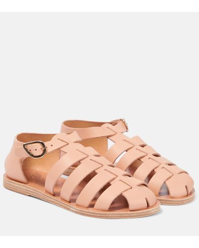 Ancient Greek Sandals Homeria Leather Fisherman Sandals - Pink