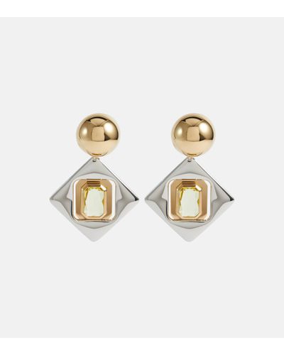 Saint Laurent Geometric Clip-on Earrings - Metallic