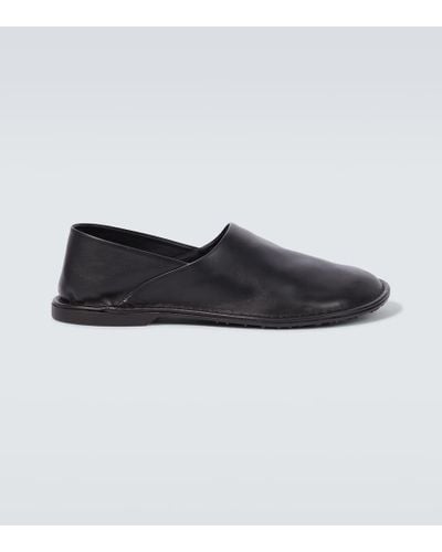 Loewe Folio Leather Loafers - Black