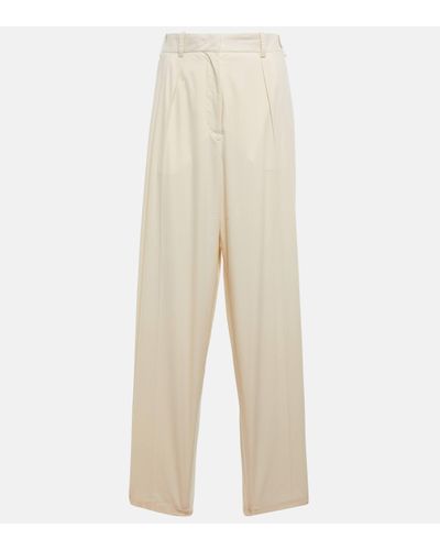 JOSEPH Buckley High-rise Cotton Trousers - Natural