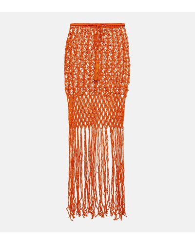 Anna Kosturova Crochet Cotton Skirt - Orange
