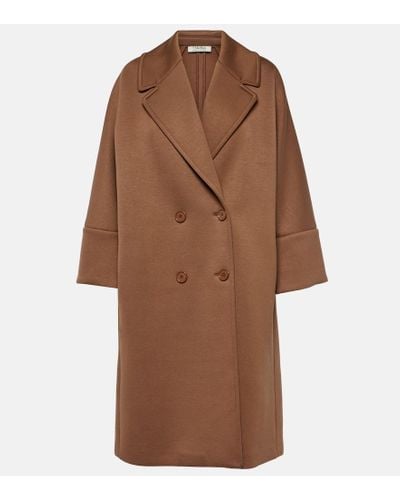 Max Mara Epopea Double-breasted Jersey Coat - Brown