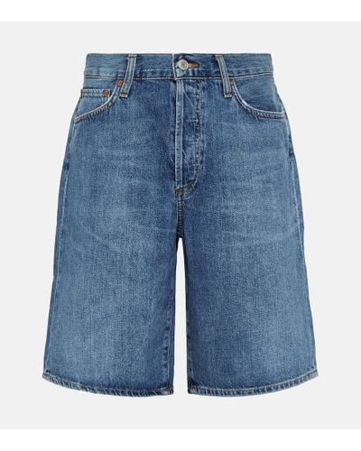 Agolde Shorts Jort di jeans a vita bassa - Blu