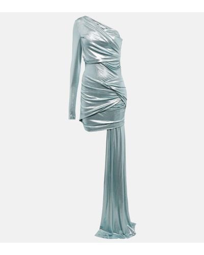 Off-White c/o Virgil Abloh Asymmetric Jersey Minidress - Blue