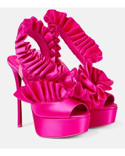 Christian Louboutin Froufrou Alta 150 Satin Sandals - Pink