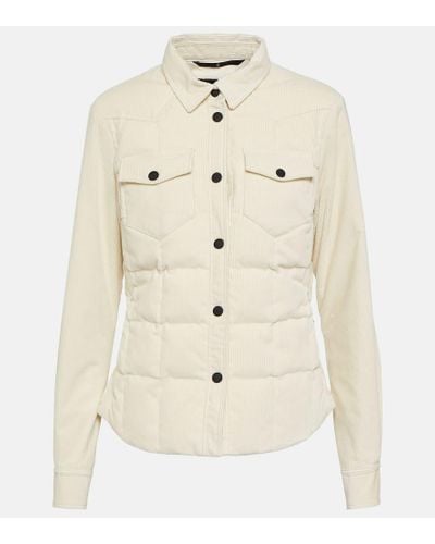 3 MONCLER GRENOBLE Nangy Stretch Corduroy Down Shirt Jacket - Natural