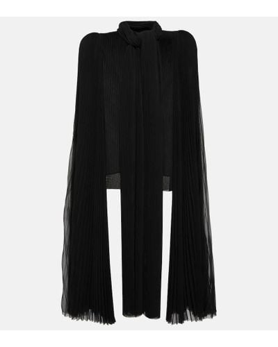 Balenciaga Blusa de chifon plisada - Negro