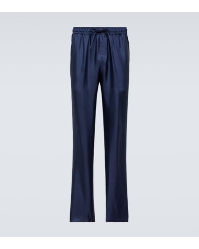 Dolce & Gabbana Silk Pyjama Trousers - Blue