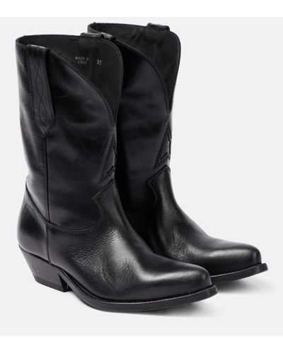 Golden Goose Leather Cowboy Boots - Black