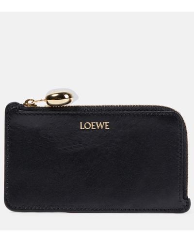 Loewe Logo Leather Card Holder - Black