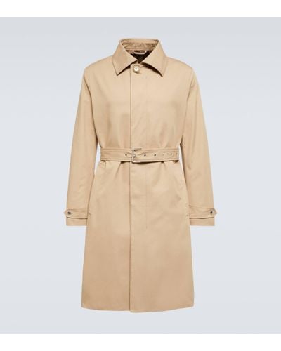 Lanvin Belted Cotton Twill Raincoat - Natural