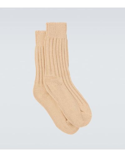 The Elder Statesman Yosemite Cashmere Socks - Natural