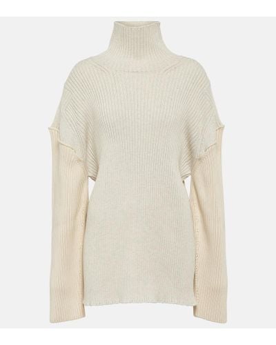 The Row Dua Rib-knit Cotton And Cashmere Sweater - White