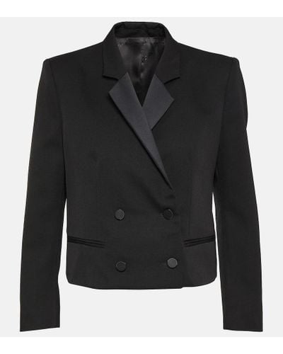 Isabel Marant Hastagd Cropped Wool Tuxedo Jacket - Black