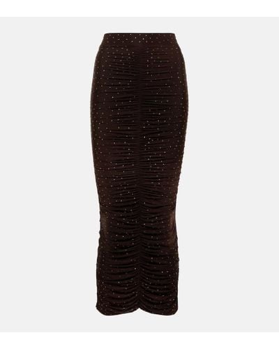 Alex Perry Haisley Embellished Jersey Midi Skirt - Black