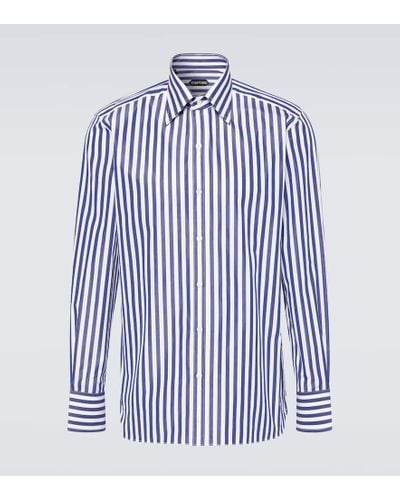 Tom Ford Hemd Grand Bangle aus Baumwolle - Blau