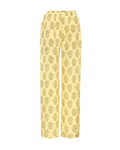 Acne Studios Pernelle Floral-print Twill Straight-leg Pants - Yellow