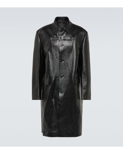 Versace Mantel aus Leder - Schwarz