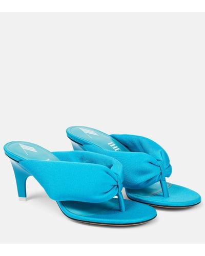 The Attico Rem Satin Thong Sandals - Blue