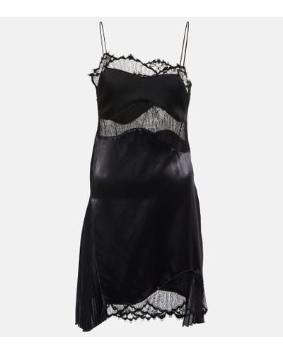 Victoria Beckham Vestido lencero de saten con paneles - Negro