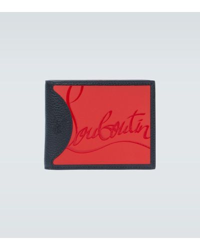 Christian Louboutin Portemonnaie aus Leder und PU mit Logoprägung - Rot