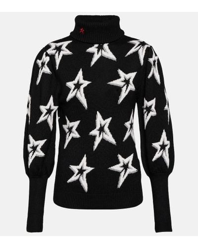 Perfect Moment Star Dust Wool Turtleneck Sweater - Black