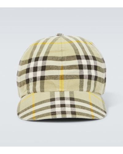 Burberry Check Cotton Baseball Cap - Metallic