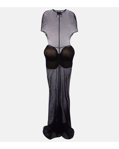Jean Paul Gaultier X Shayne Oliver - Abito lungo in tulle - Nero