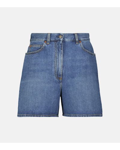 Gucci Short En Jean À Mors De Cheval - Bleu