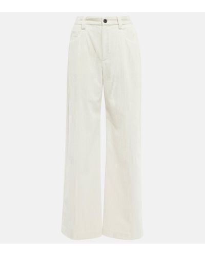 Brunello Cucinelli High-rise Corduroy Trousers - White
